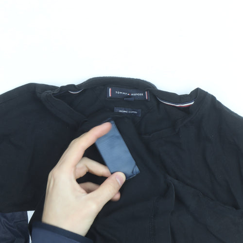 Tommy Hilfiger Men’s Black Logo Cotton Crew Neck T-Shirt Size M