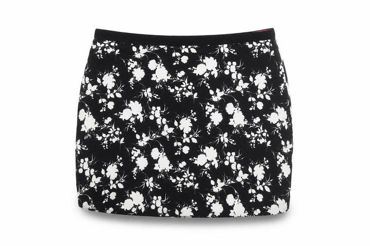 Oasis Womens Black Floral Short Pencil Skirt Size 16