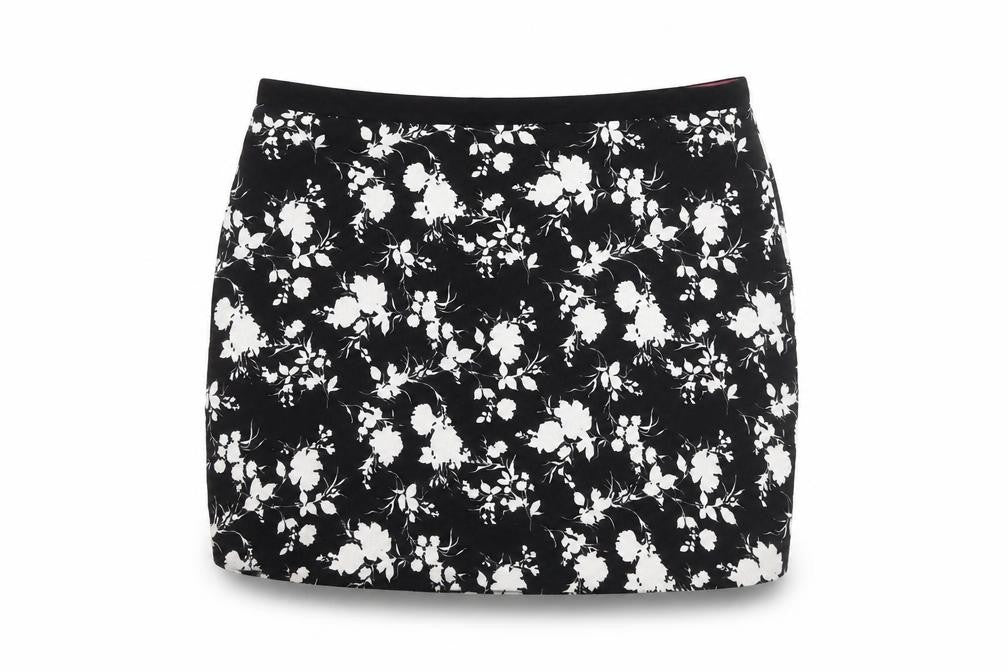 Oasis Womens Black Floral Short Pencil Skirt Size 16