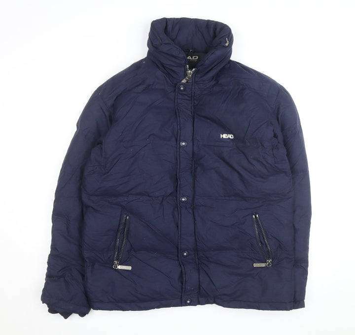 HEAD Men's Blue Puffer Jacket Size 50 Down Filled Winter Coat