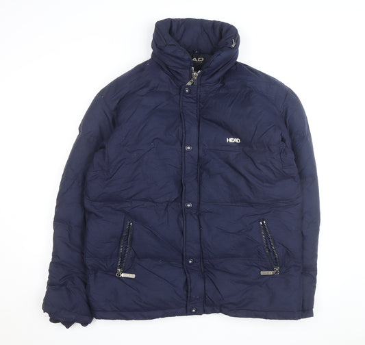 HEAD Men's Blue Puffer Jacket Size 50 Down Filled Winter Coat