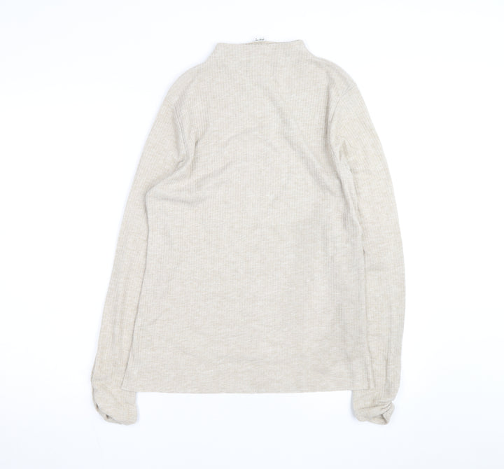 River Island Women Beige Mock Neck Long Sleeve Pullover Jumper Size 16