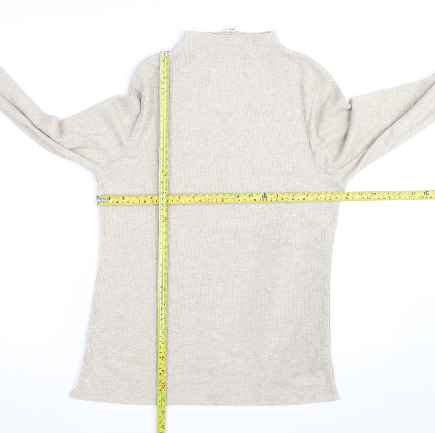 River Island Women Beige Mock Neck Long Sleeve Pullover Jumper Size 16
