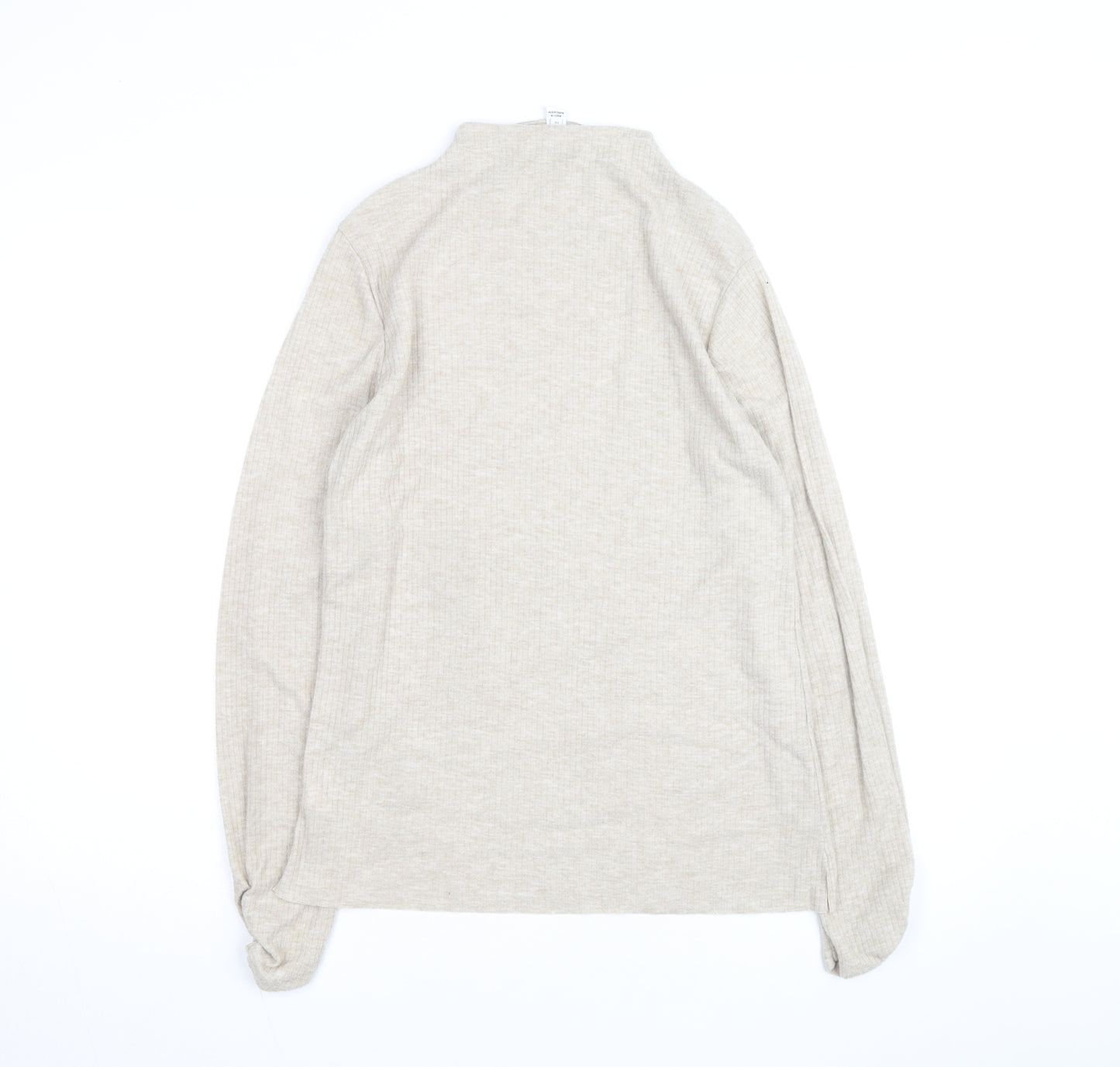 River Island Women Beige Mock Neck Long Sleeve Pullover Jumper Size 16