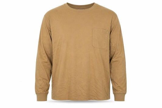 Front view of Marks & Spencer Men's Brown 2XL Long Sleeve Cotton Top