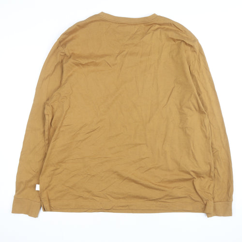 Marks and Spencer Men's Brown 2XL Long Sleeve Cotton Top