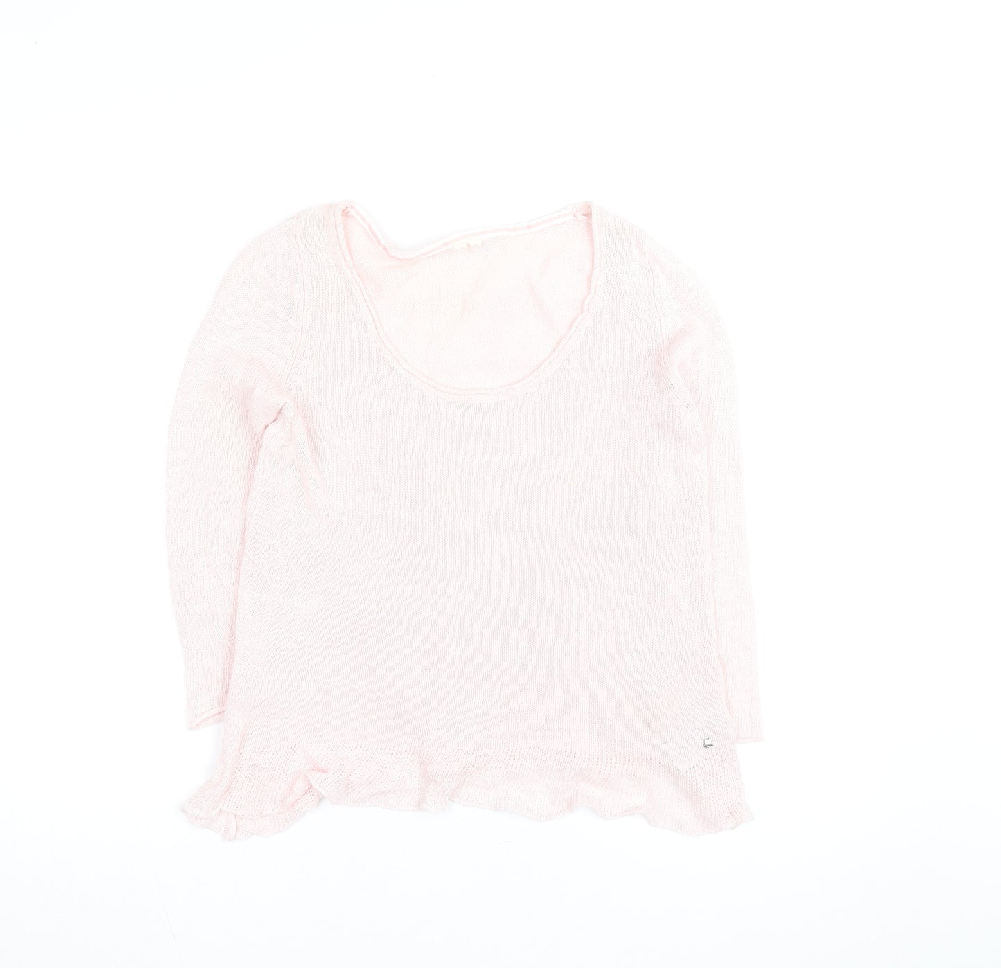 White Stuff Women's Pink Lightweight Scoop Neck Knit Jumper M