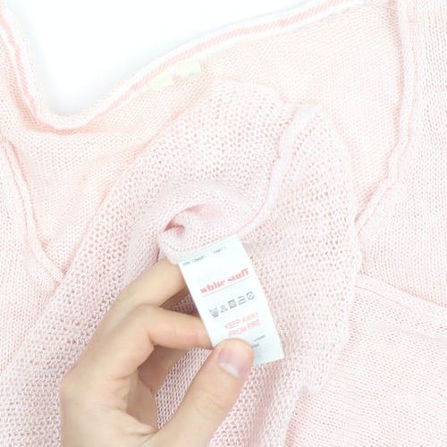 White Stuff Women's Pink Lightweight Scoop Neck Knit Jumper M