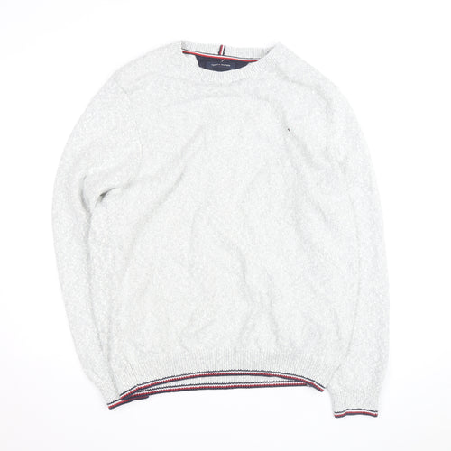 Tommy Hilfiger Men's Grey Cotton Wool Pullover Jumper Size L