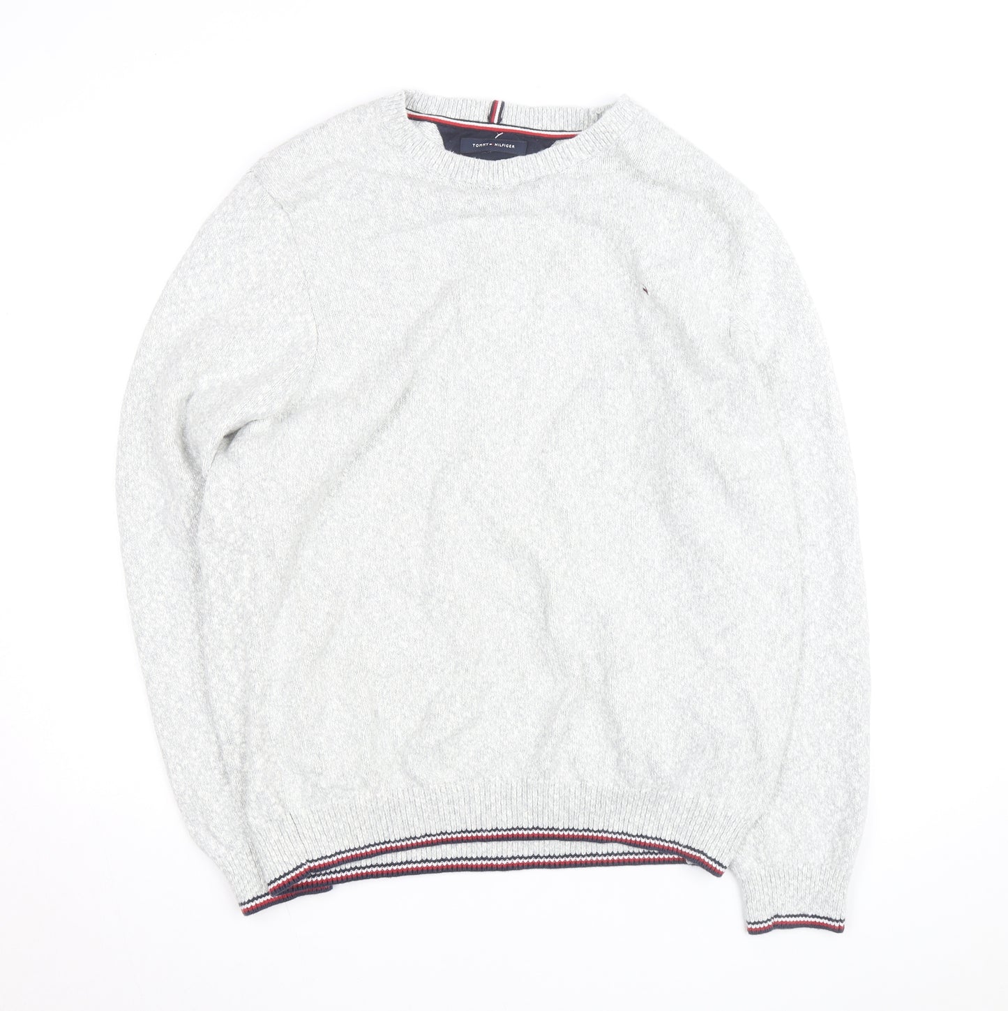 Tommy Hilfiger Men's Grey Cotton Wool Pullover Jumper Size L