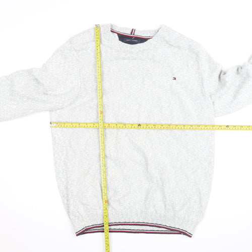 Tommy Hilfiger Men's Grey Cotton Wool Pullover Jumper Size L
