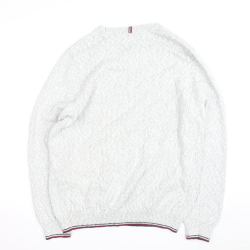 Tommy Hilfiger Men's Grey Cotton Wool Pullover Jumper Size L