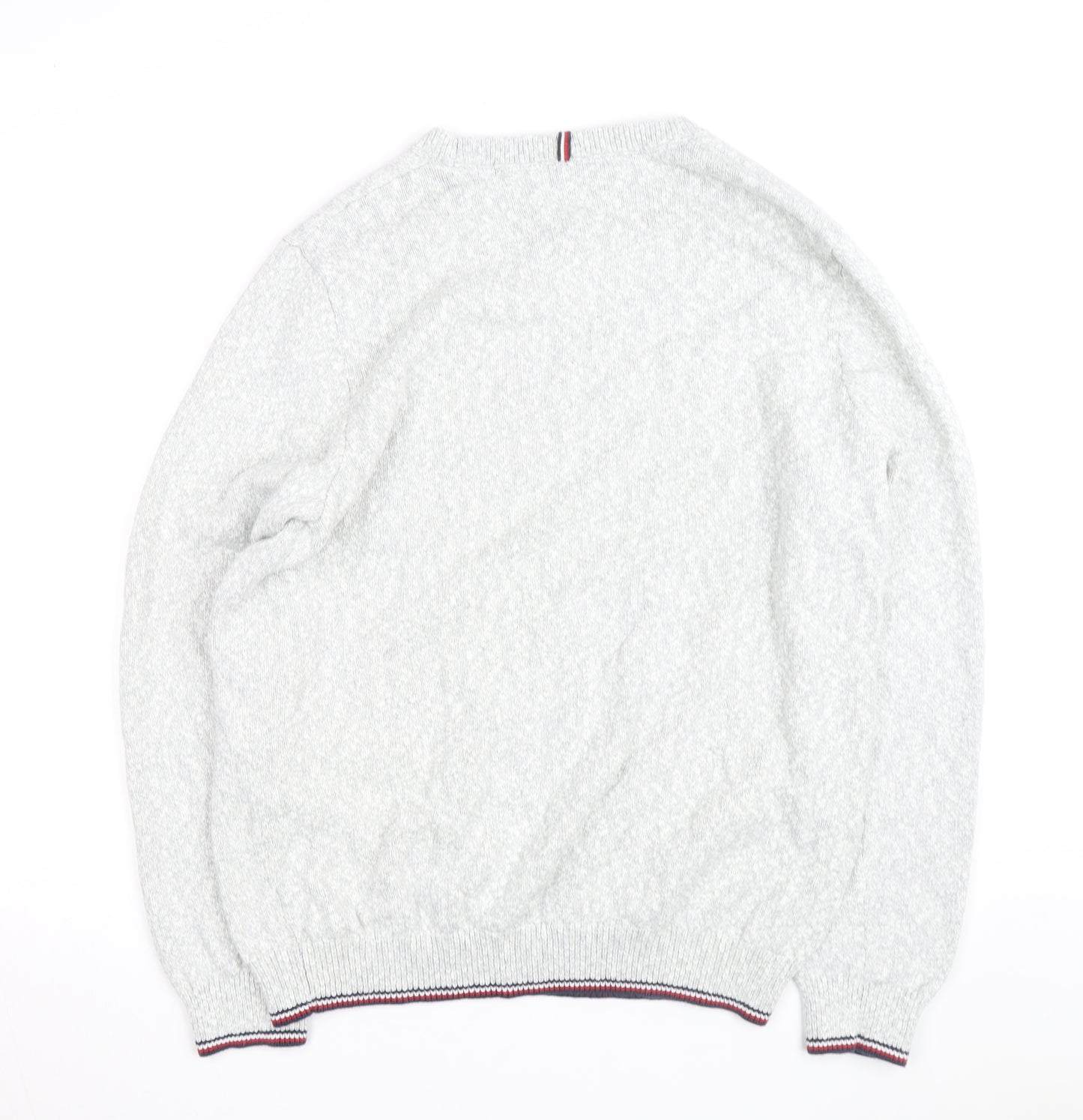 Tommy Hilfiger Men's Grey Cotton Wool Pullover Jumper Size L
