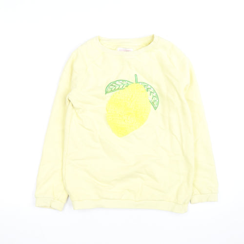 FatFace Teens Yellow Lemon Sequin Pullover Sweatshirt 12 Slim
