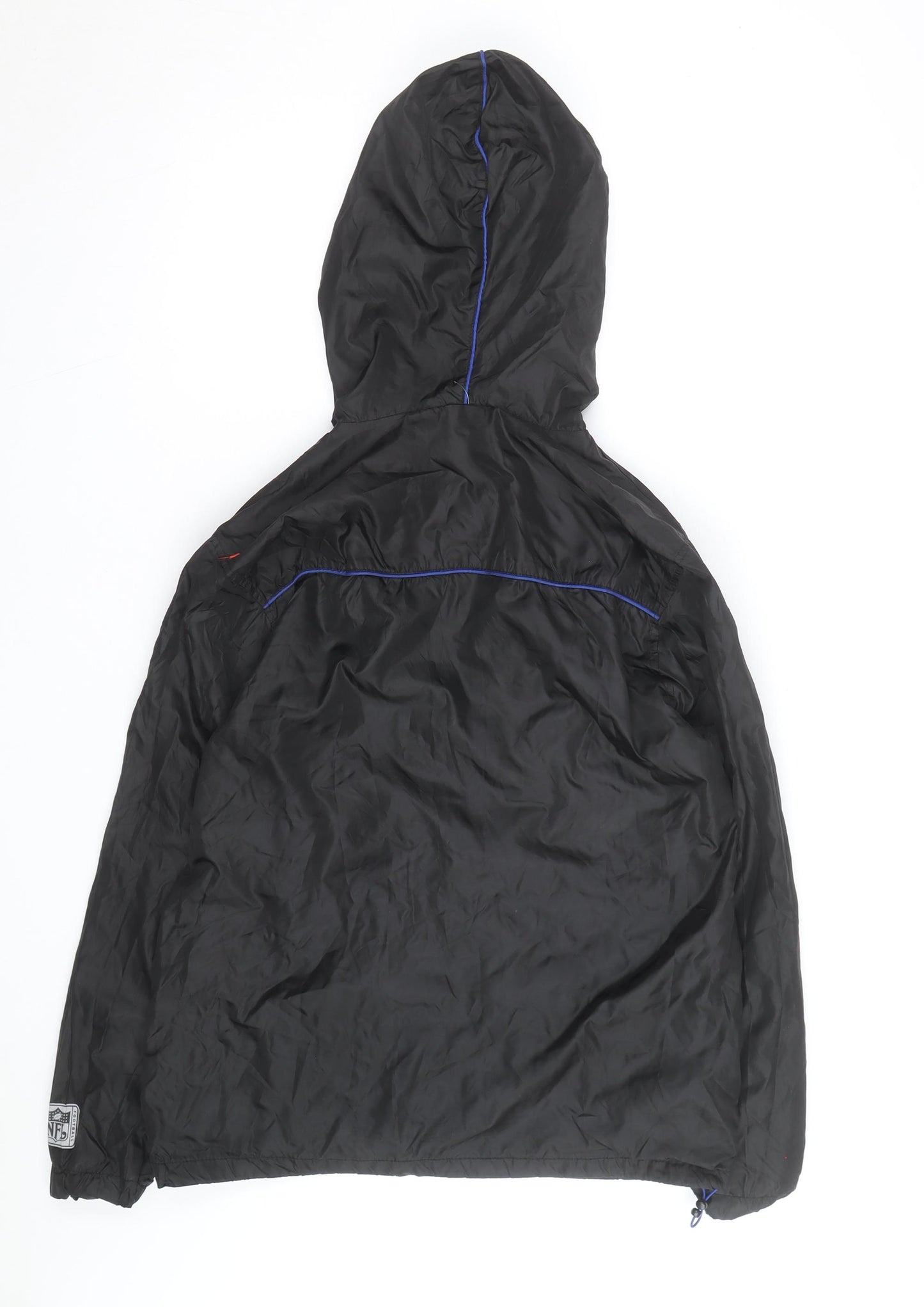 NFL Men’s Black Windbreaker Jacket Hooded Full Zip Size S