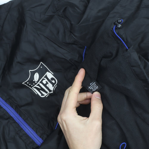 NFL Men’s Black Windbreaker Jacket Hooded Full Zip Size S