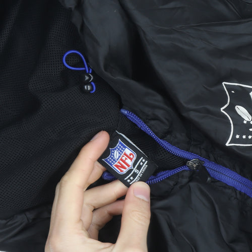 NFL Men’s Black Windbreaker Jacket Hooded Full Zip Size S