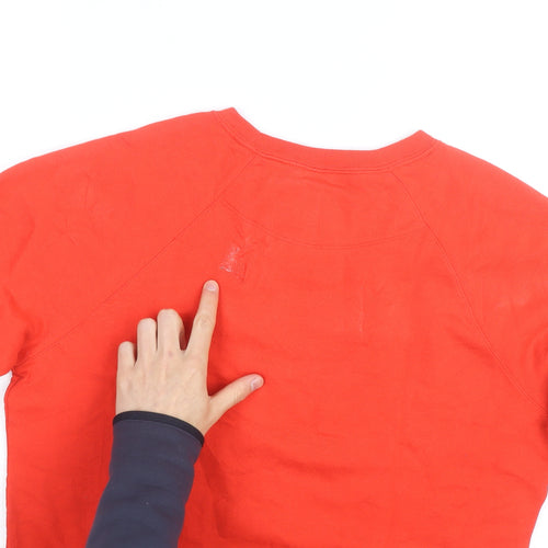 Champion Men's Red Crew Neck Logo Pullover Sweatshirt M