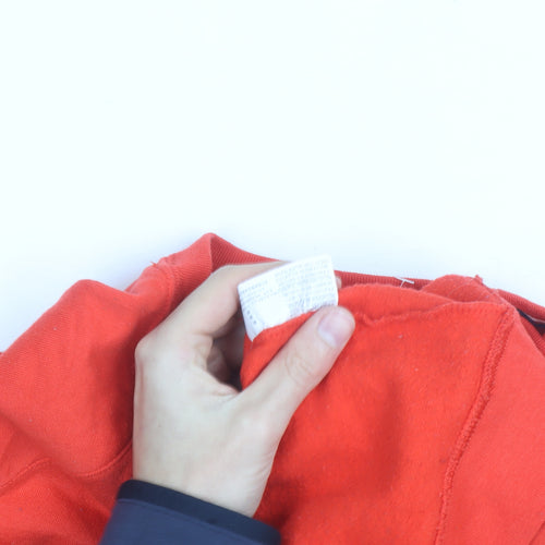 Champion Men's Red Crew Neck Logo Pullover Sweatshirt M