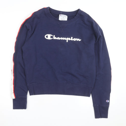 Champion Men's Blue Logo Pullover Sweatshirt Size M