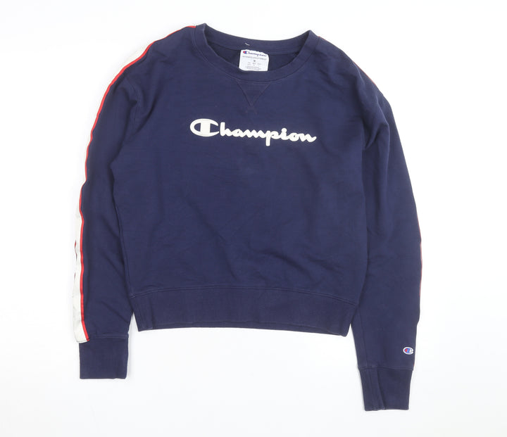 Champion Men's Blue Logo Pullover Sweatshirt Size M