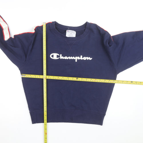Champion Men's Blue Logo Pullover Sweatshirt Size M