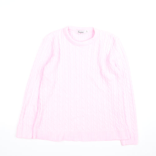 Emma Collection Women's Pink Cable-Knit Pullover Jumper S