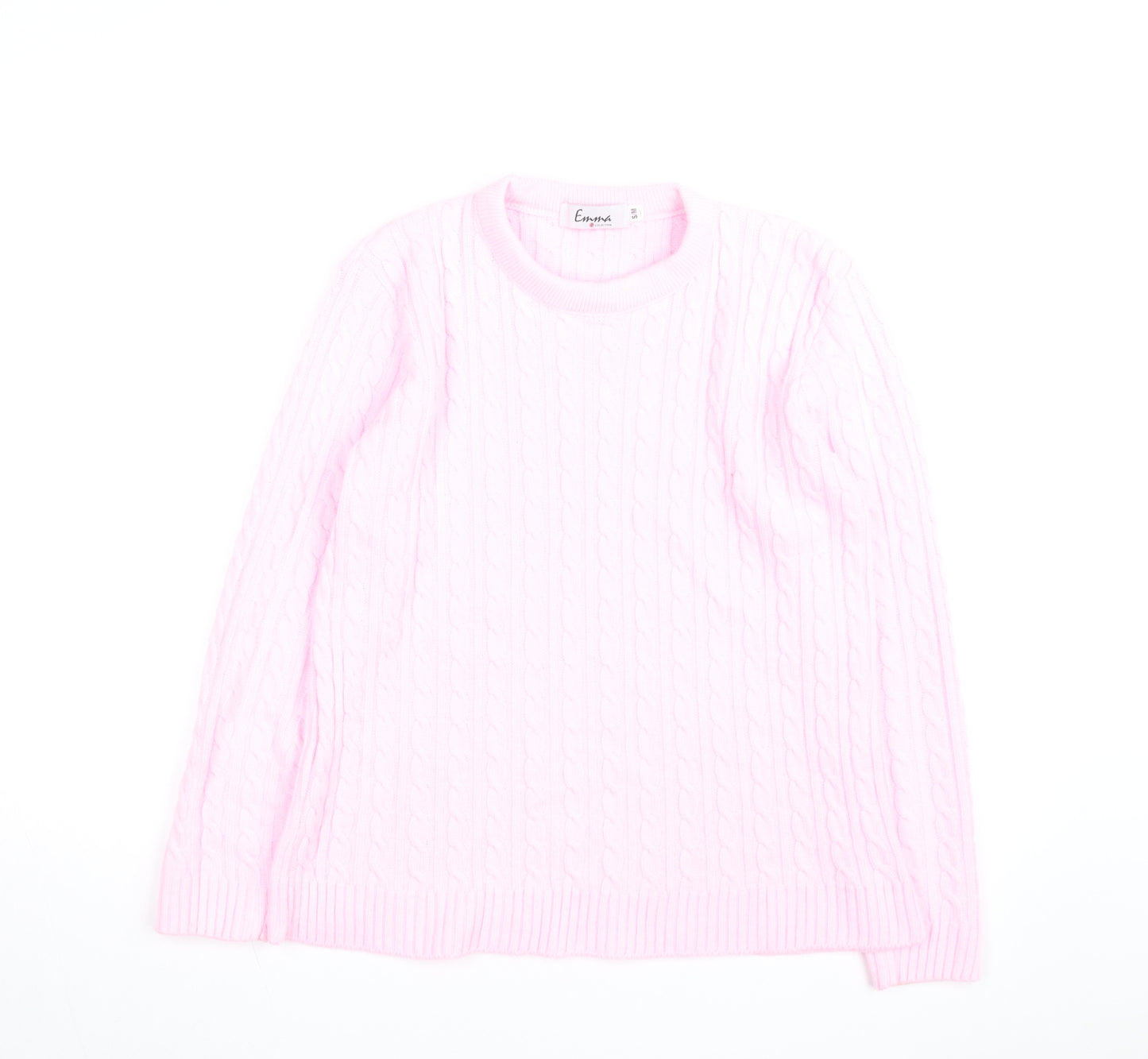 Emma Collection Women's Pink Cable-Knit Pullover Jumper S