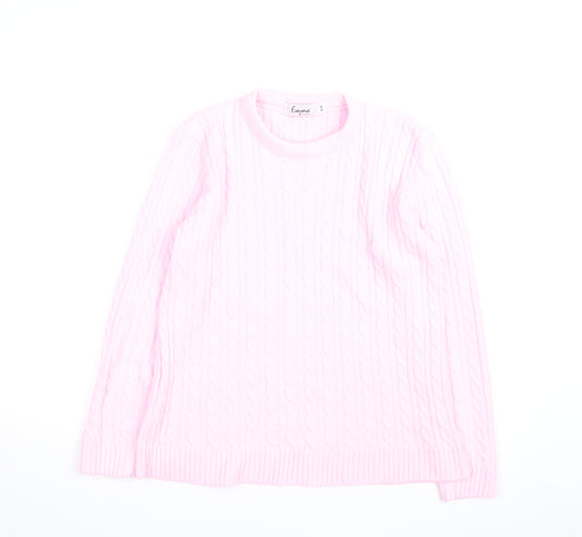 Emma Collection Women's Pink Cable-Knit Pullover Jumper S