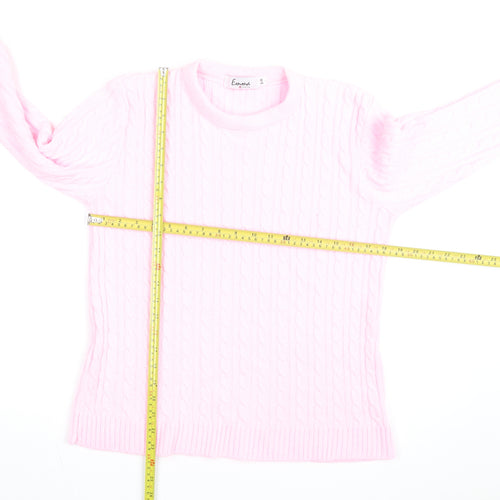 Emma Collection Women's Pink Cable-Knit Pullover Jumper S