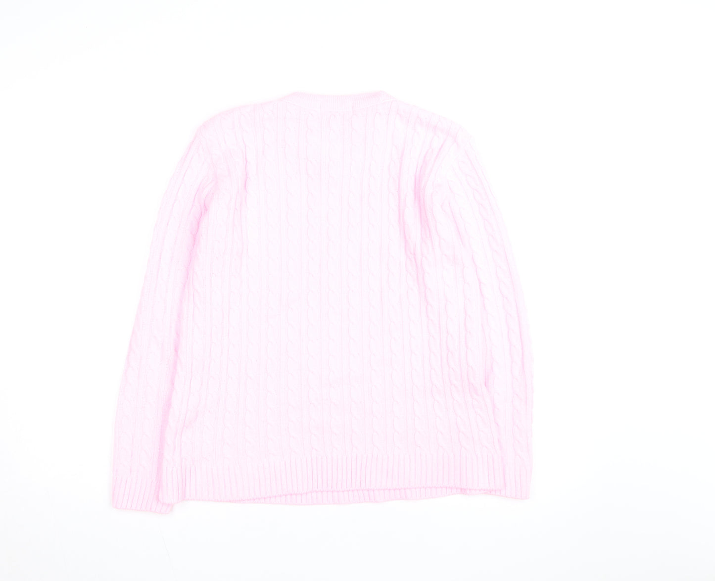 Emma Collection Women's Pink Cable-Knit Pullover Jumper S