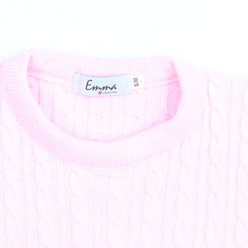 Emma Collection Women's Pink Cable-Knit Pullover Jumper S