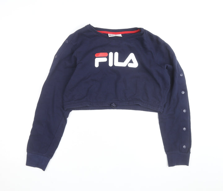 Fila Women's Navy Blue Cropped Pullover Sweatshirt Size L