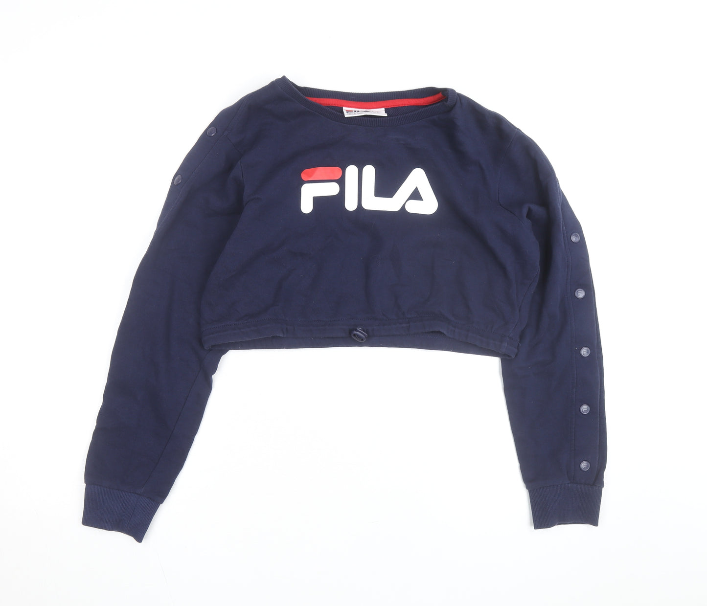 Fila Women's Navy Blue Cropped Pullover Sweatshirt Size L