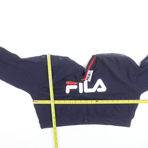 Fila Women's Navy Blue Cropped Pullover Sweatshirt Size L