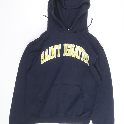 Champion Men's Blue Pullover Hoodie Small Saint Ignatius Graphic