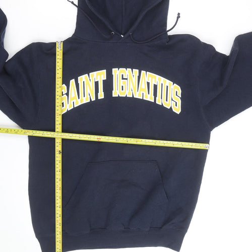 Champion Men's Blue Pullover Hoodie Small Saint Ignatius Graphic