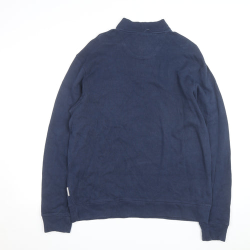 Duluth Trading Co Men's Blue Cotton 1/4 Zip Jumper Size L Relaxed Fit