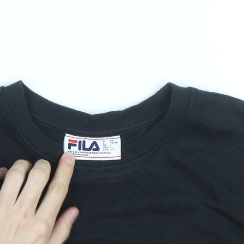 Fila Men's Black Logo Sweatshirt L Crew Neck Pullover Jumper