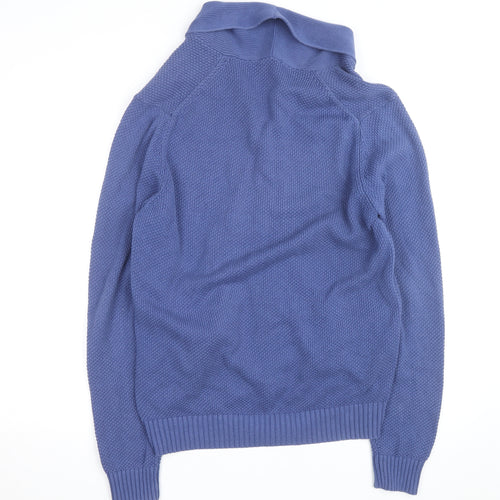 Uniqlo Men's Blue Cotton Button Cardigan L Regular Fit