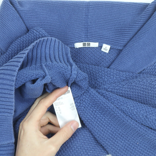 Uniqlo Men's Blue Cotton Button Cardigan L Regular Fit