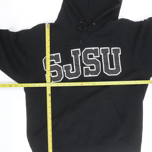 Champion Men's Black Pullover Hoodie SJSU Logo Medium Fleece Sweatshirt