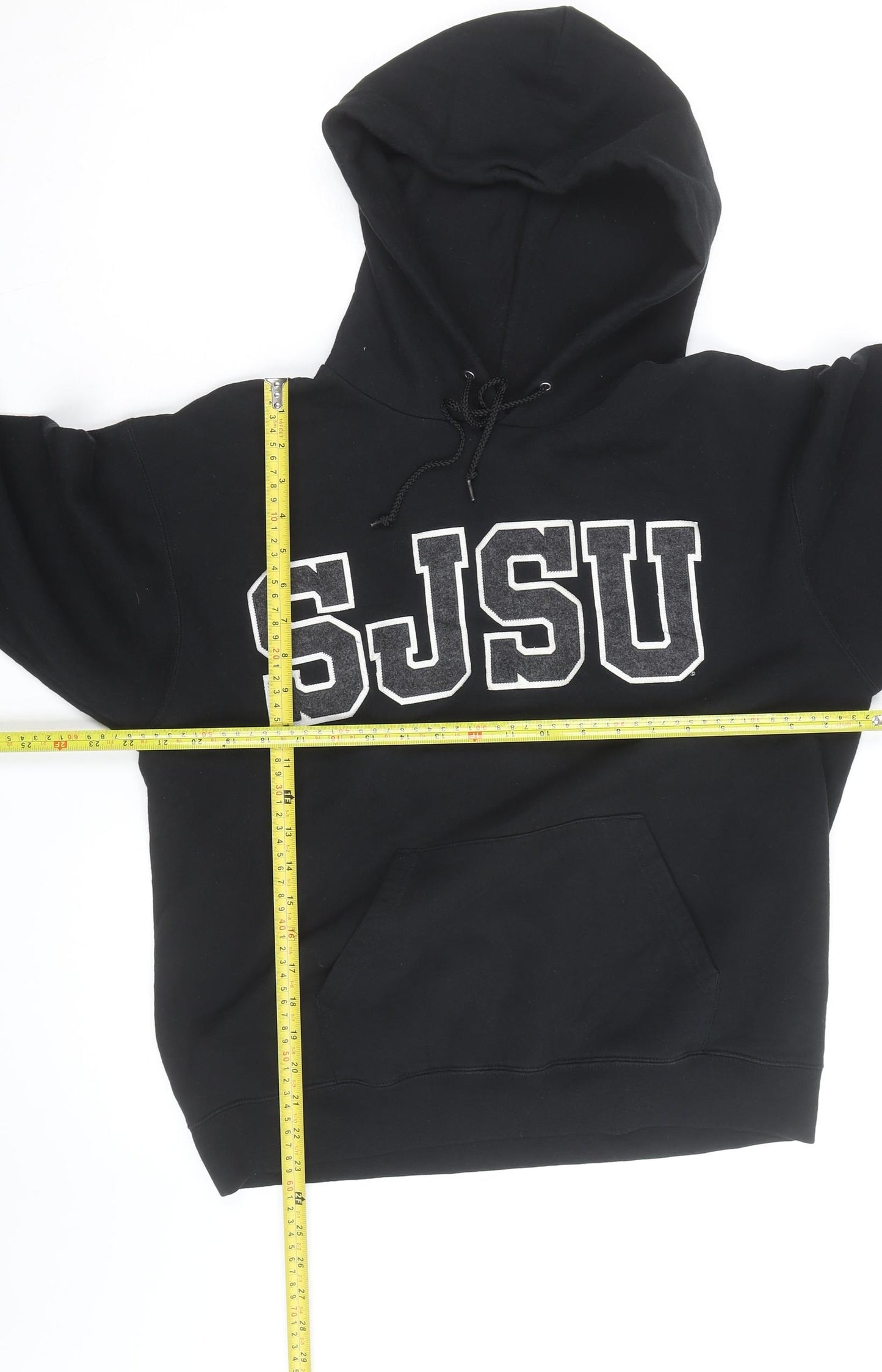 Champion Men's Black Pullover Hoodie SJSU Logo Medium Fleece Sweatshirt