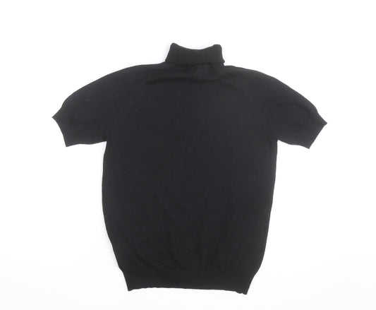 MOTF Women's Black Roll Neck Short Sleeve Knit Jumper Size M