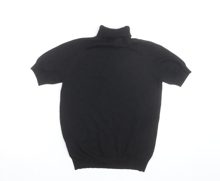 MOTF Women's Black Roll Neck Short Sleeve Knit Jumper Size M