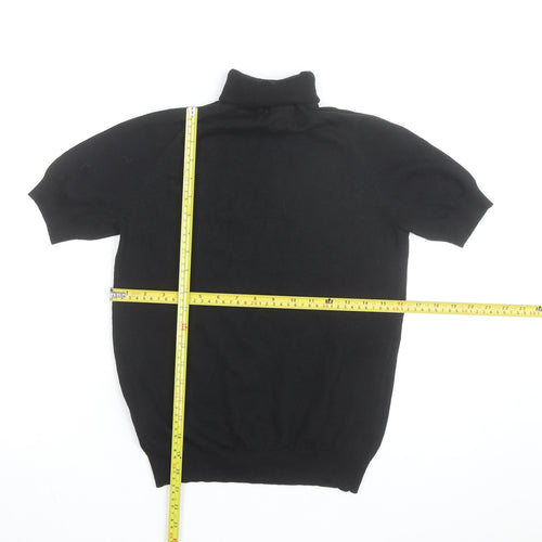 MOTF Women's Black Roll Neck Short Sleeve Knit Jumper Size M