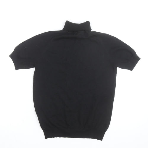 MOTF Women's Black Roll Neck Short Sleeve Knit Jumper Size M