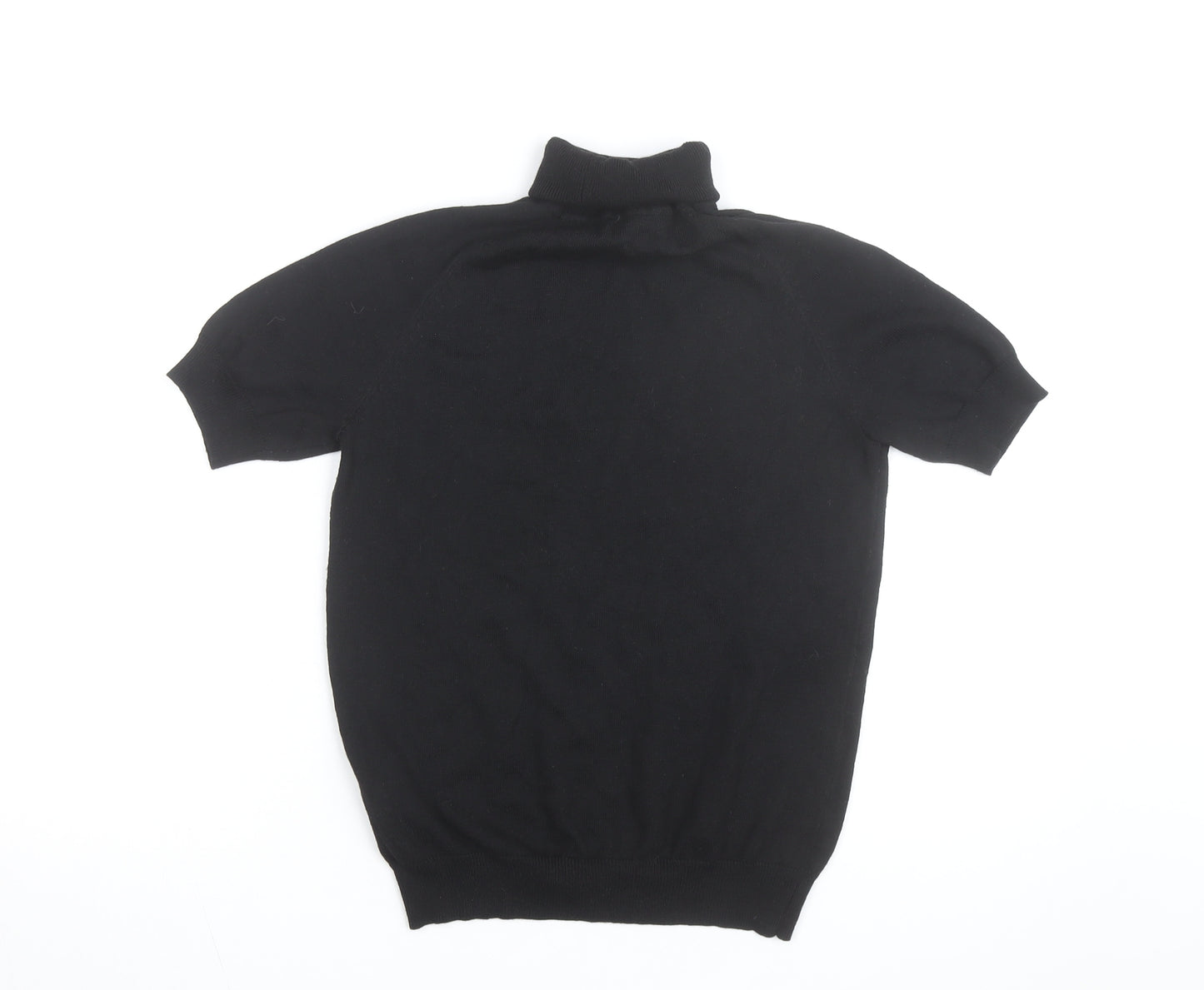 MOTF Women's Black Roll Neck Short Sleeve Knit Jumper Size M