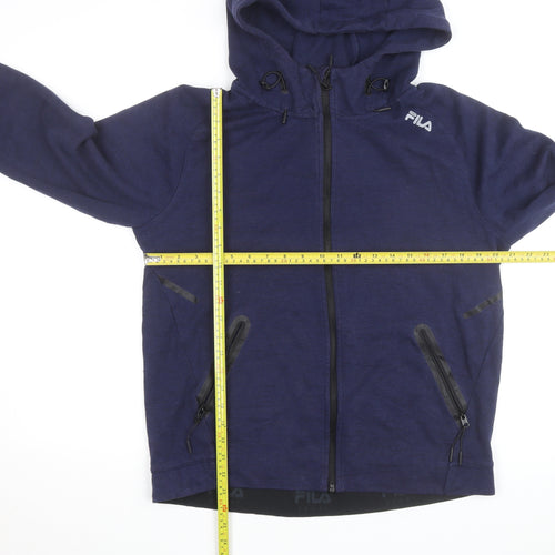 FILA Men’s Blue Full Zip Hoodie Size M – Sports Style