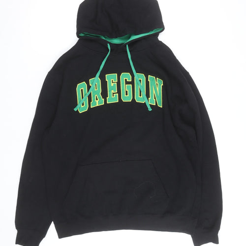 Colosseum Men Black Oregon Pullover Hoodie Size L Fleece Hooded Sweatshirt